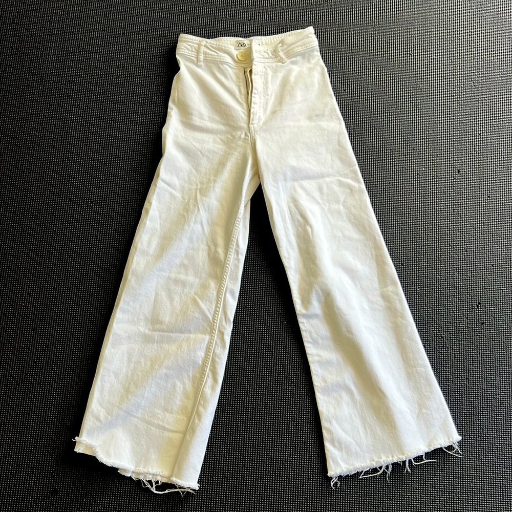 Women white straight-leg jeans ZARA